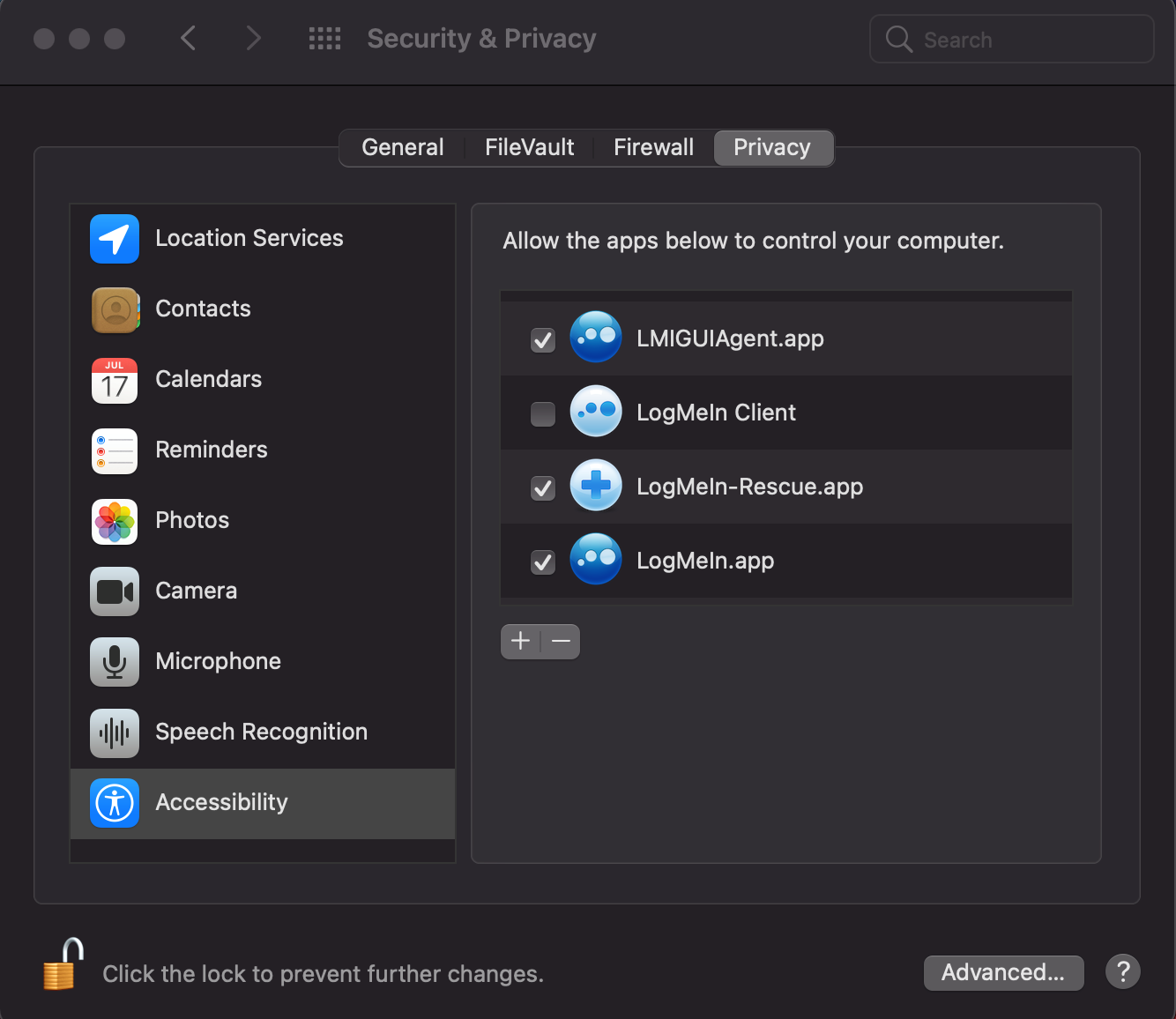 How can I remote control a customer's mac running macOS LogMeIn Rescue